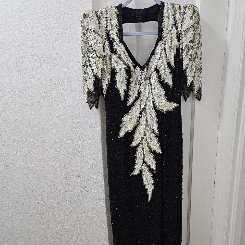 vintage party dresses 1980s (black and wight) - Lillie Rubin